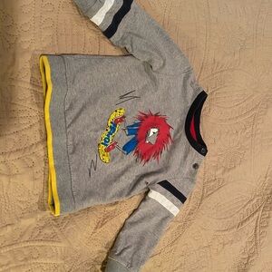 Fendi Gray Sweatshirt with Red and Black Accents